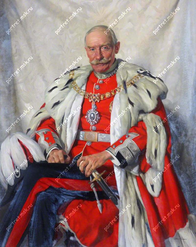 Форма портрета. Sir Thomas b. Whitson (1869–1948), DL, LLD, Lord Provost of Edinburgh (1929–1932). Мужской исторический портрет. Мужской портрет в историческом образе. Исторический портрет мужчина.